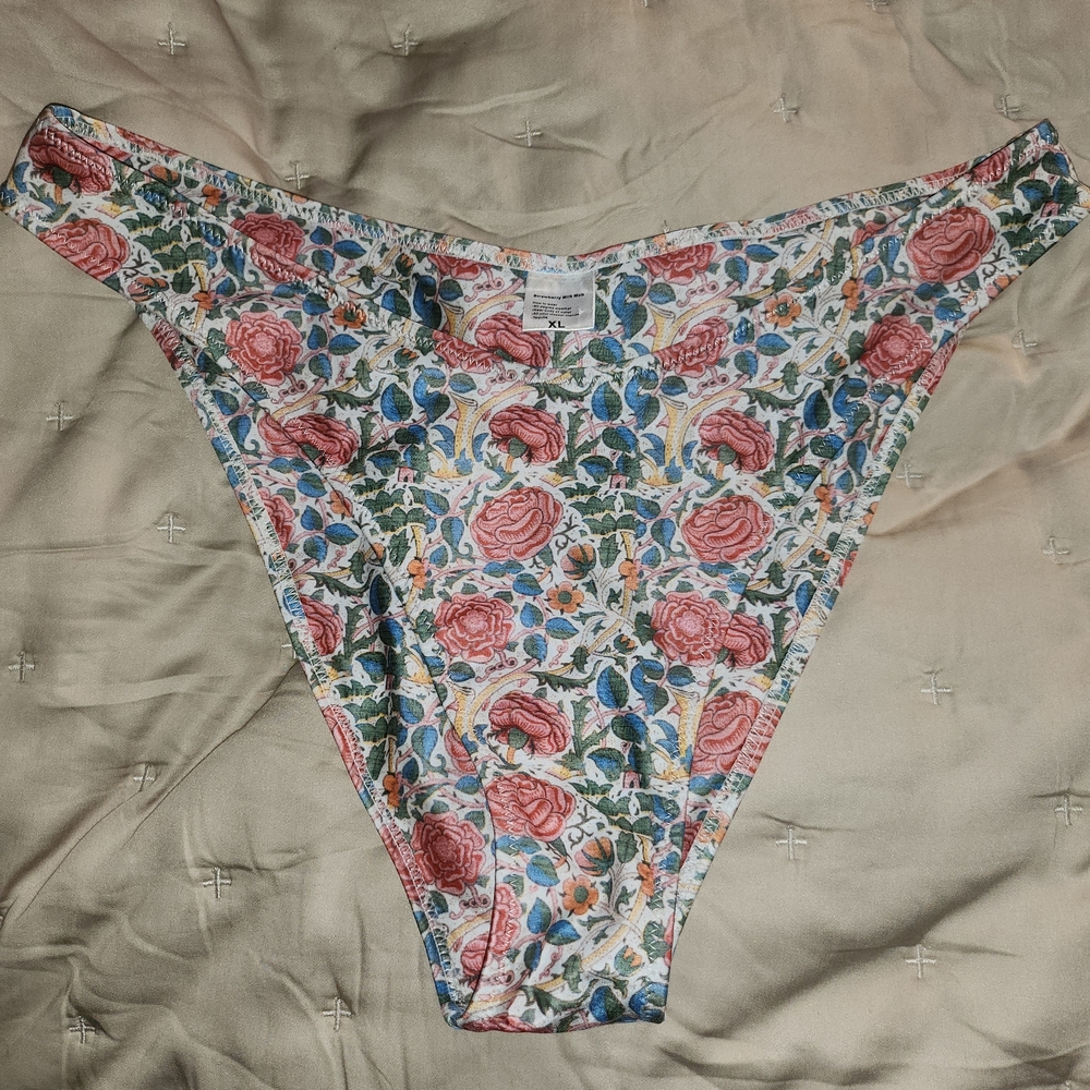 Strawberry Milk Mob Pink Floral Women’s Bikini Bottoms